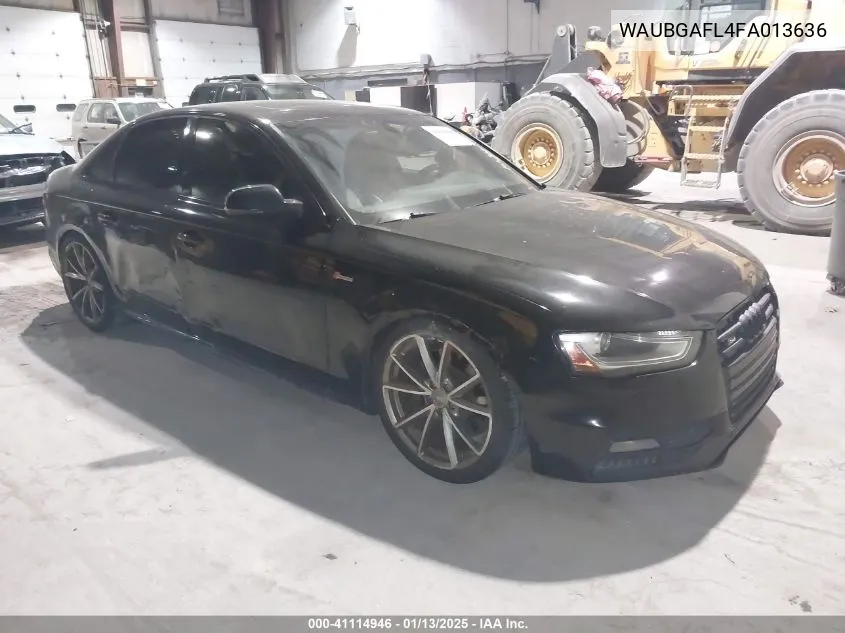 2015 Audi S4 3.0T Premium Plus VIN: WAUBGAFL4FA013636 Lot: 41114946