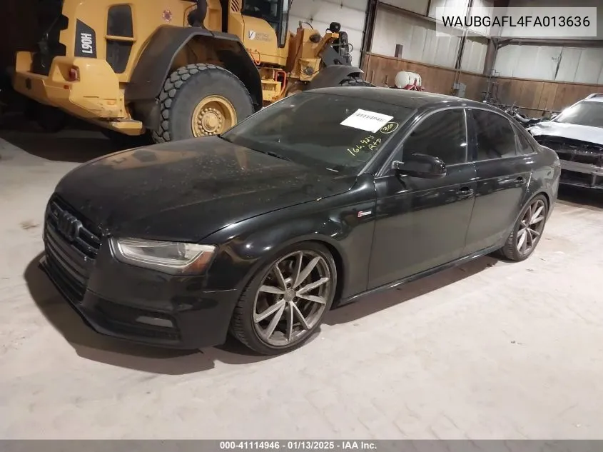 2015 Audi S4 3.0T Premium Plus VIN: WAUBGAFL4FA013636 Lot: 41114946