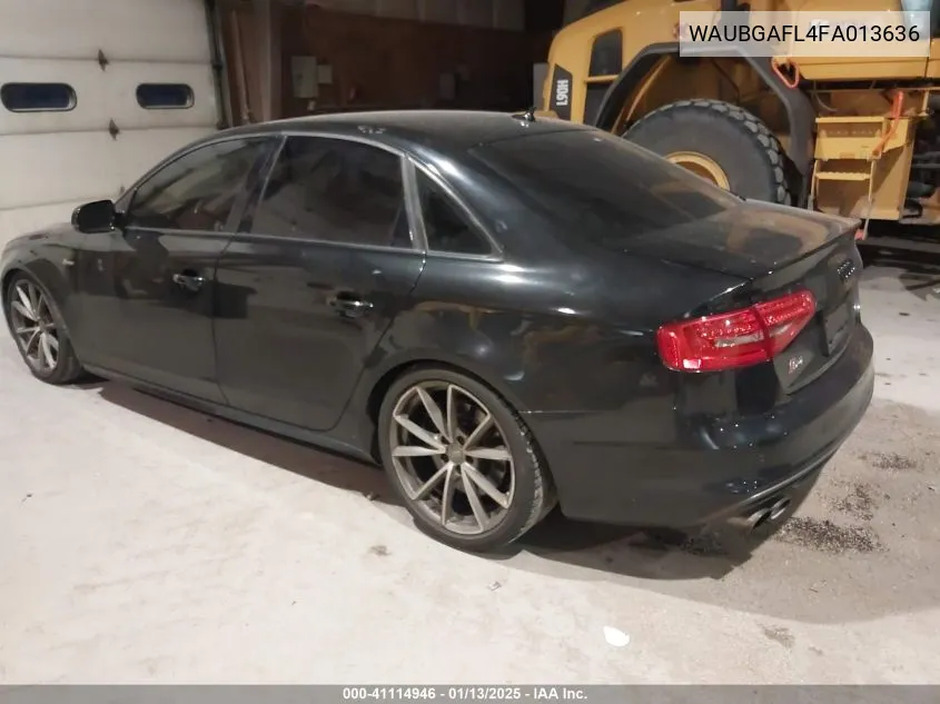 2015 Audi S4 3.0T Premium Plus VIN: WAUBGAFL4FA013636 Lot: 41114946