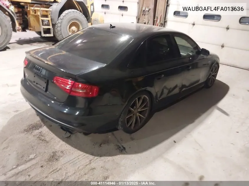 2015 Audi S4 3.0T Premium Plus VIN: WAUBGAFL4FA013636 Lot: 41114946