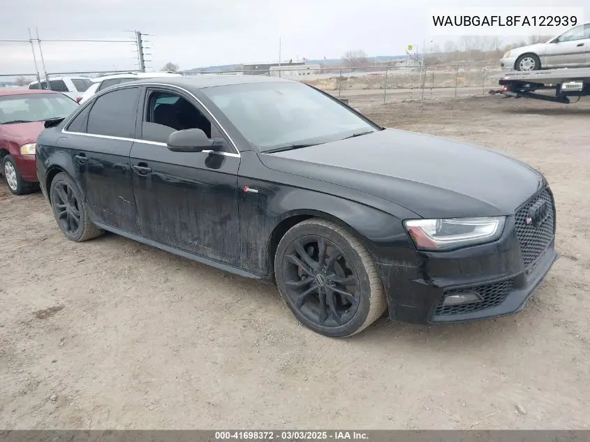 2015 Audi S4 3.0T Premium Plus VIN: WAUBGAFL8FA122939 Lot: 41698372