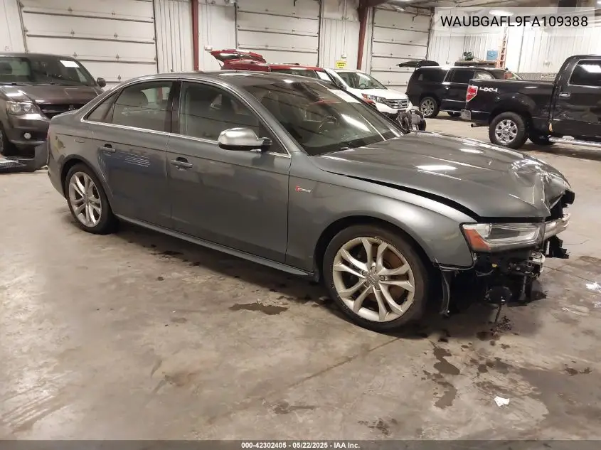 2015 Audi S4 3.0T Premium Plus VIN: WAUBGAFL9FA109388 Lot: 42302405