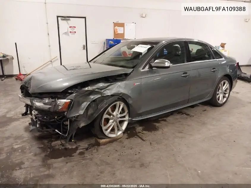 2015 Audi S4 3.0T Premium Plus VIN: WAUBGAFL9FA109388 Lot: 42302405