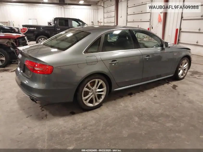 2015 Audi S4 3.0T Premium Plus VIN: WAUBGAFL9FA109388 Lot: 42302405