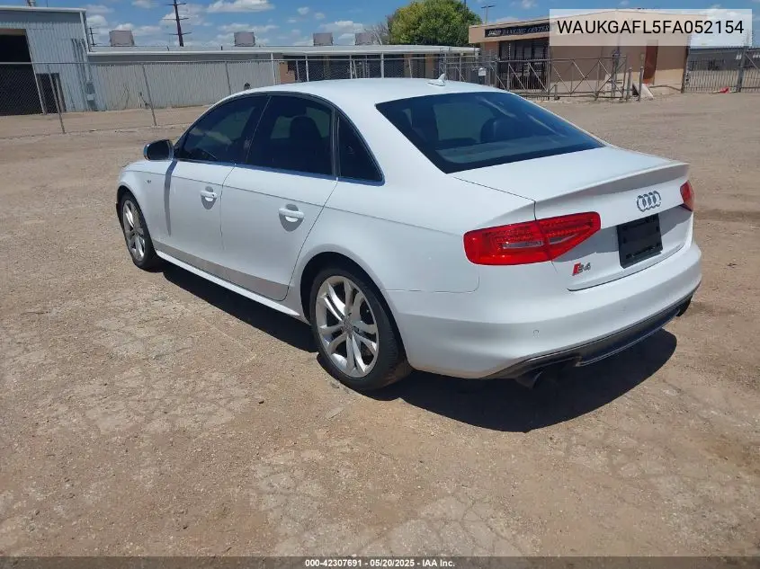 2015 Audi S4 3.0T Premium Plus VIN: WAUKGAFL5FA052154 Lot: 42307691