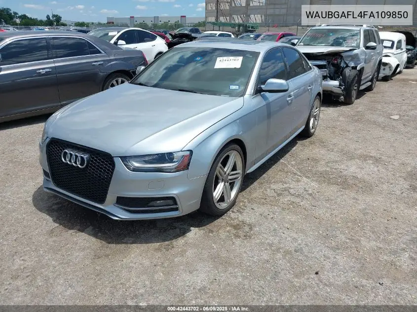 2015 Audi S4 3.0T Premium Plus VIN: WAUBGAFL4FA109850 Lot: 42443702