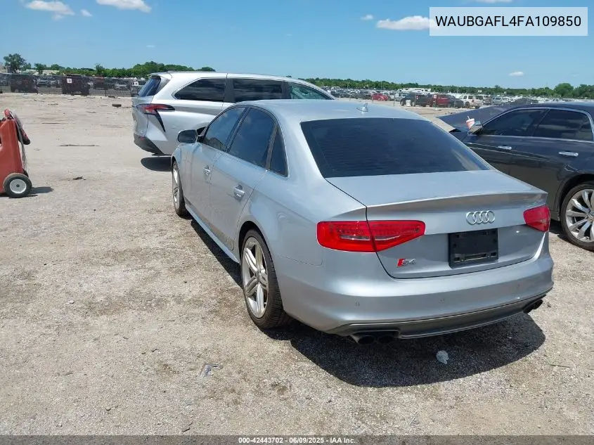 2015 Audi S4 3.0T Premium Plus VIN: WAUBGAFL4FA109850 Lot: 42443702