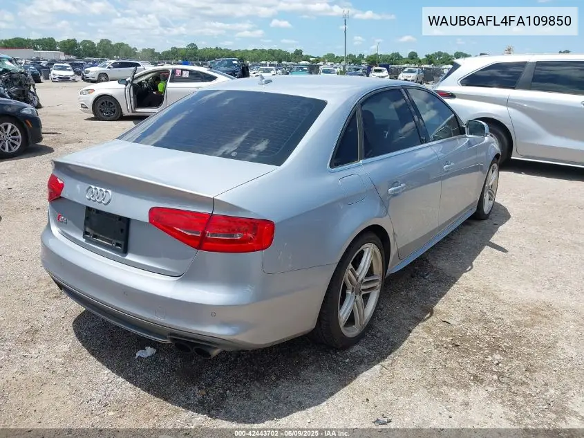 2015 Audi S4 3.0T Premium Plus VIN: WAUBGAFL4FA109850 Lot: 42443702