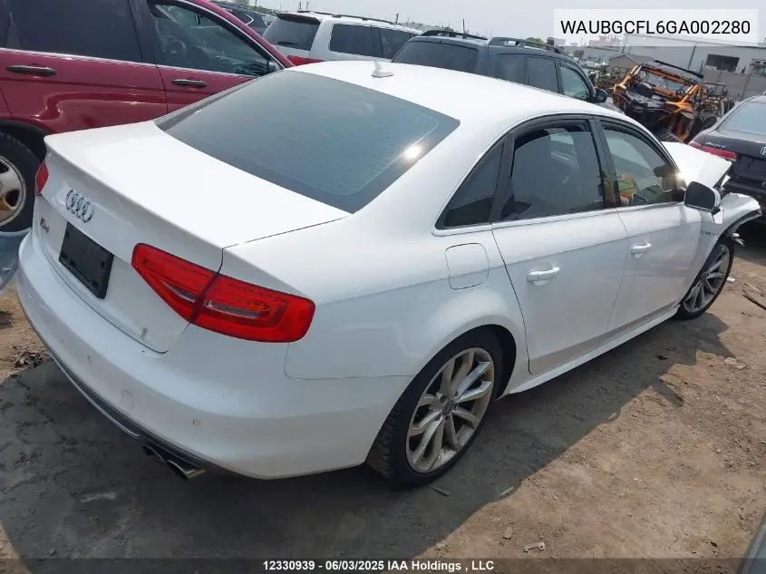 2016 Audi S4 3.0T Progressiv Plus VIN: WAUBGCFL6GA002280 Lot: 12330939