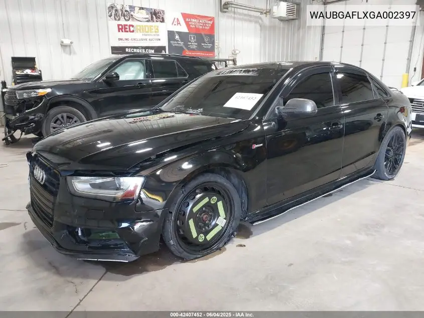 2016 Audi S4 3.0T Premium Plus VIN: WAUBGAFLXGA002397 Lot: 42407452