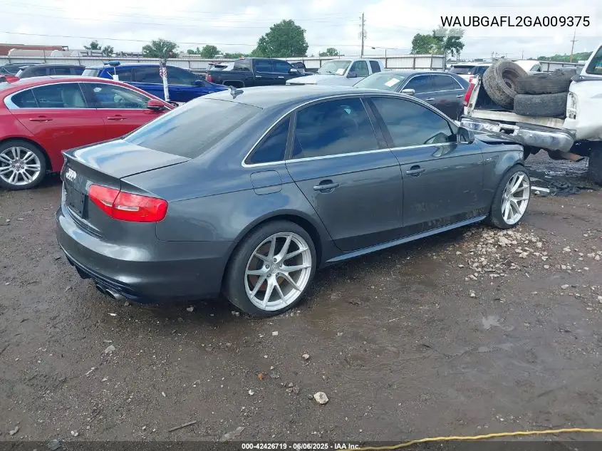 2016 Audi S4 3.0T Premium Plus VIN: WAUBGAFL2GA009375 Lot: 42426719