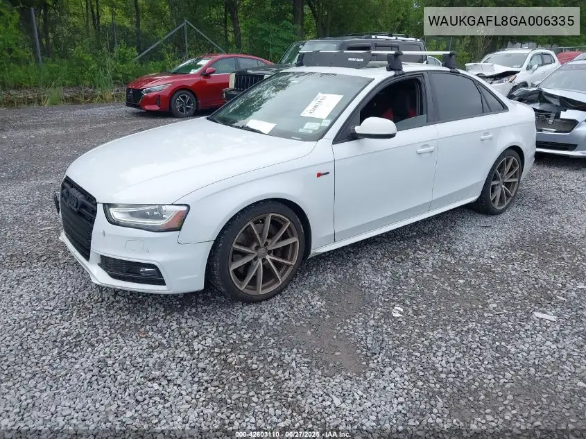 2016 Audi S4 Prestige VIN: WAUKGAFL8GA006335 Lot: 42603110