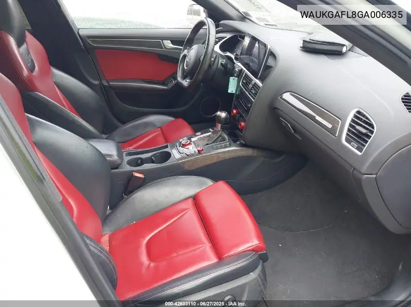 2016 Audi S4 Prestige VIN: WAUKGAFL8GA006335 Lot: 42603110