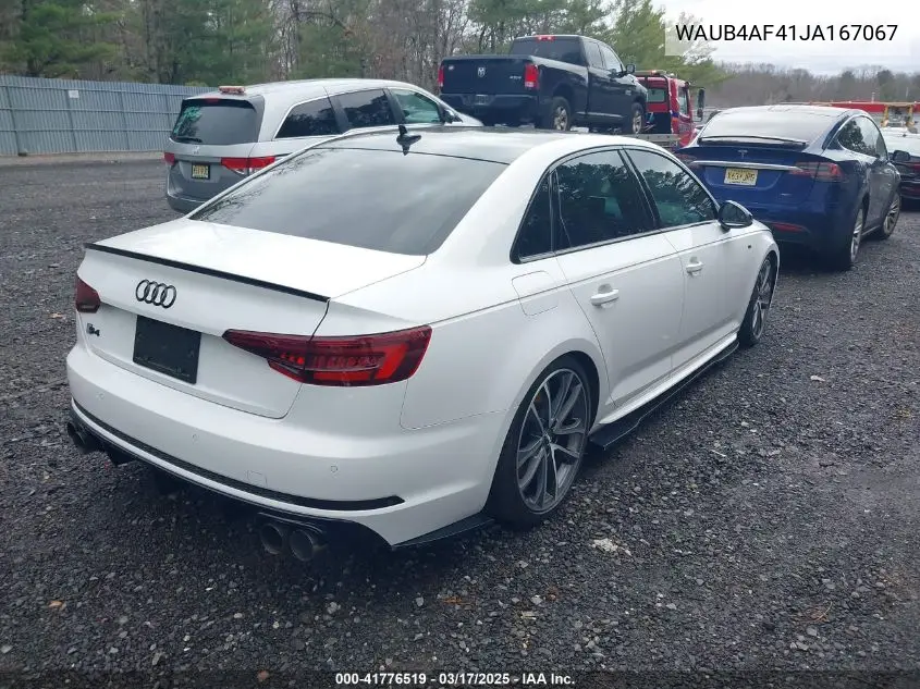 2018 Audi S4 3.0T Premium Plus VIN: WAUB4AF41JA167067 Lot: 41776519