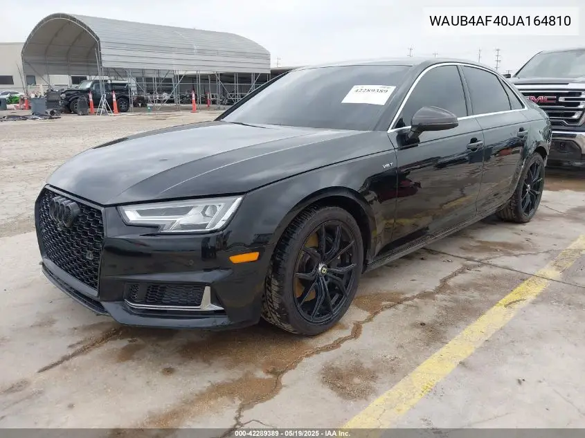 2018 Audi S4 3.0T Premium Plus VIN: WAUB4AF40JA164810 Lot: 42289389