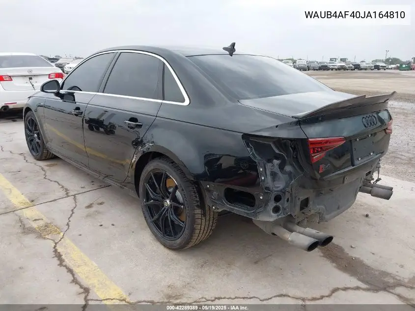 2018 Audi S4 3.0T Premium Plus VIN: WAUB4AF40JA164810 Lot: 42289389