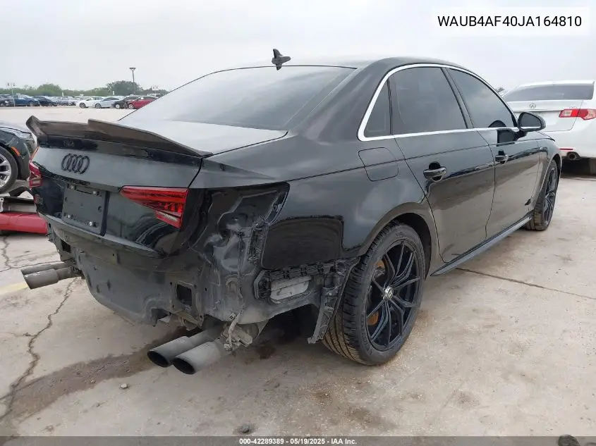 2018 Audi S4 3.0T Premium Plus VIN: WAUB4AF40JA164810 Lot: 42289389