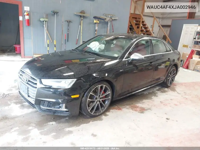 2018 Audi S4 3.0T Premium Plus VIN: WAUC4AF4XJA002946 Lot: 42319173