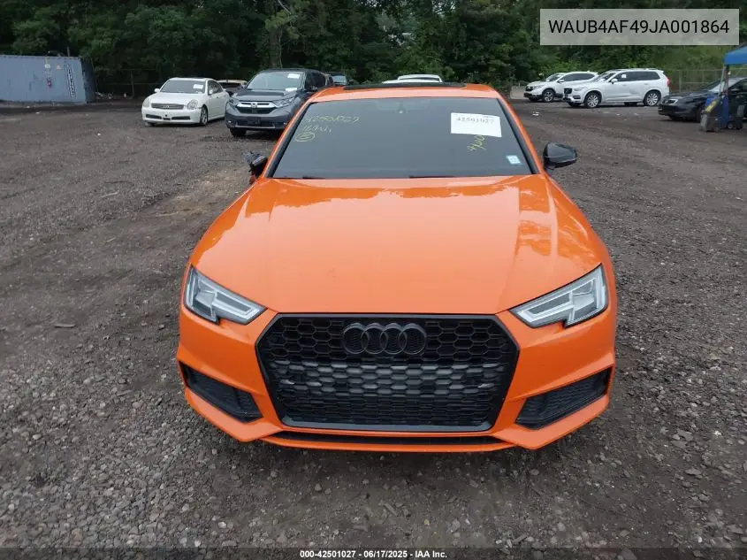 2018 Audi S4 3.0T Premium Plus VIN: WAUB4AF49JA001864 Lot: 42501027