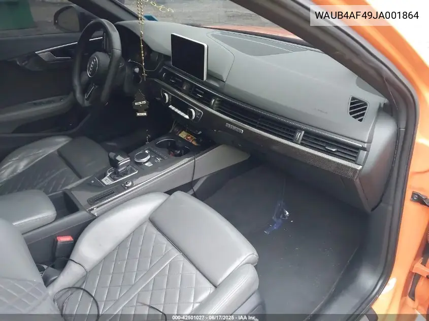 2018 Audi S4 3.0T Premium Plus VIN: WAUB4AF49JA001864 Lot: 42501027