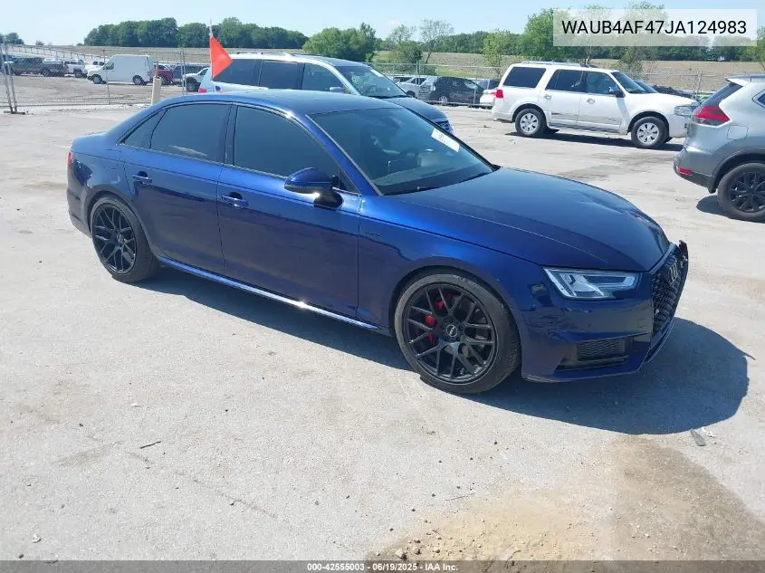 2018 Audi S4 3.0T Premium Plus VIN: WAUB4AF47JA124983 Lot: 42555003