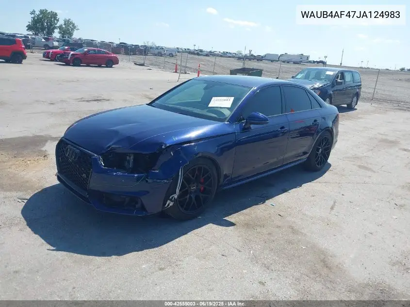 2018 Audi S4 3.0T Premium Plus VIN: WAUB4AF47JA124983 Lot: 42555003