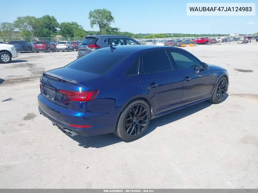 2018 Audi S4 3.0T Premium Plus VIN: WAUB4AF47JA124983 Lot: 42555003
