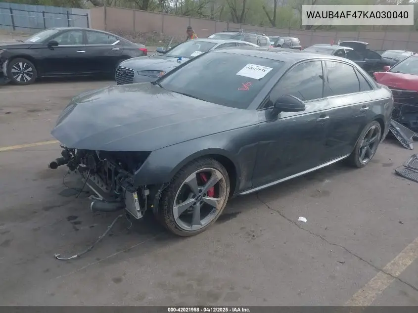 2019 Audi S4 3.0T Premium VIN: WAUB4AF47KA030040 Lot: 42021958