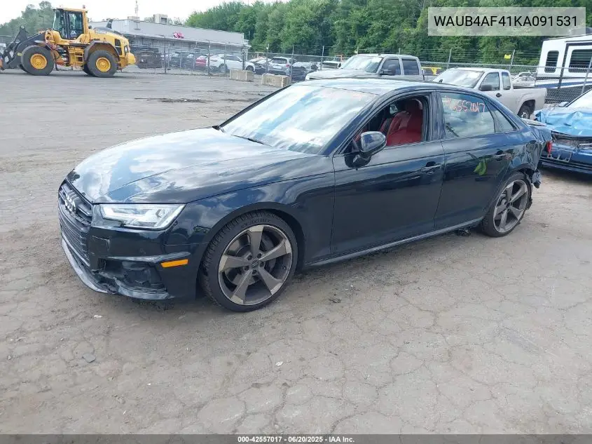 2019 Audi S4 3.0T Premium VIN: WAUB4AF41KA091531 Lot: 42557017