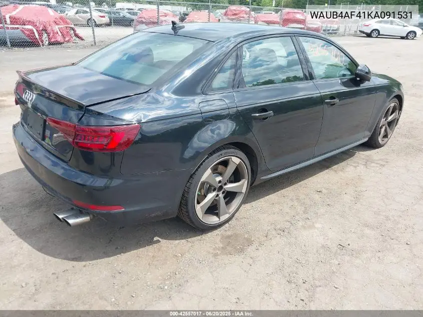 2019 Audi S4 3.0T Premium VIN: WAUB4AF41KA091531 Lot: 42557017
