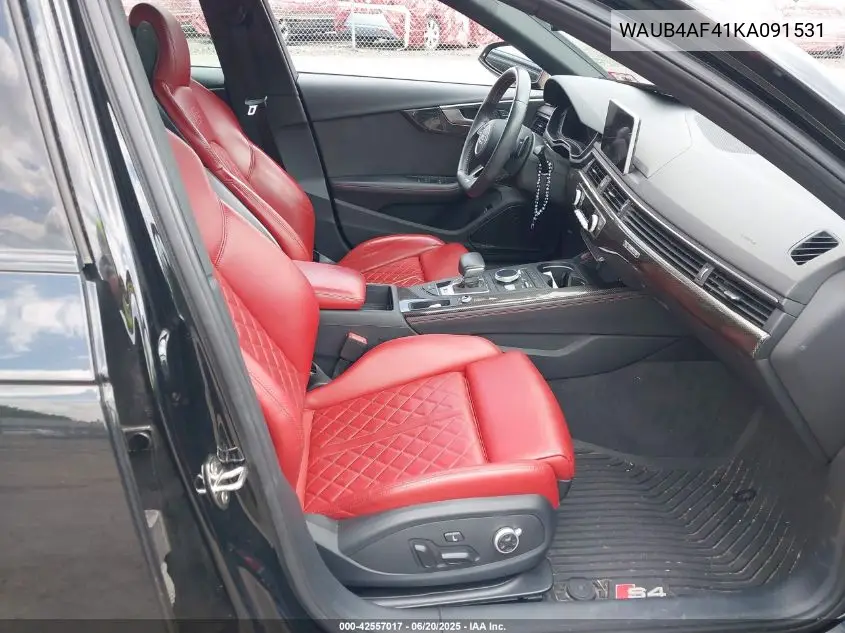 2019 Audi S4 3.0T Premium VIN: WAUB4AF41KA091531 Lot: 42557017