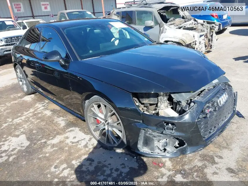 2021 Audi S4 Prestige Tfsi Quattro Tiptronic VIN: WAUC4AF46MA010563 Lot: 41707481