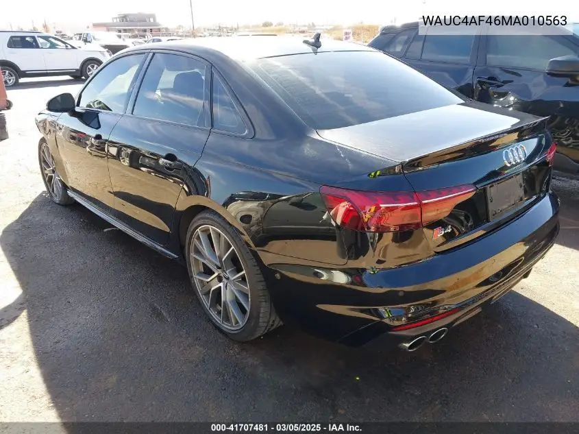 2021 Audi S4 Prestige Tfsi Quattro Tiptronic VIN: WAUC4AF46MA010563 Lot: 41707481