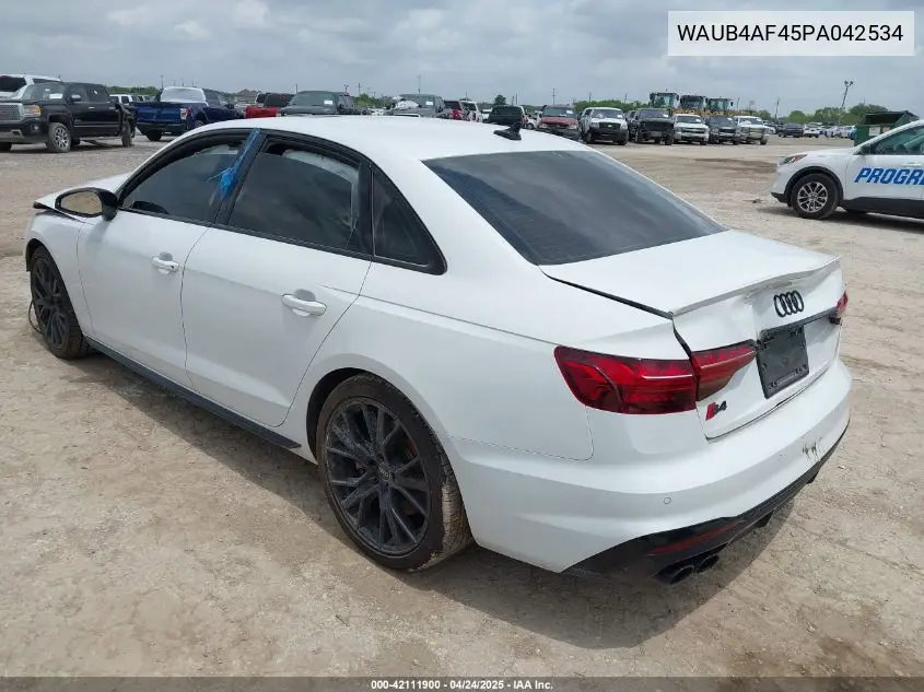 2023 Audi S4 Premium Plus Tfsi Quattro Tiptronic VIN: WAUB4AF45PA042534 Lot: 42111900