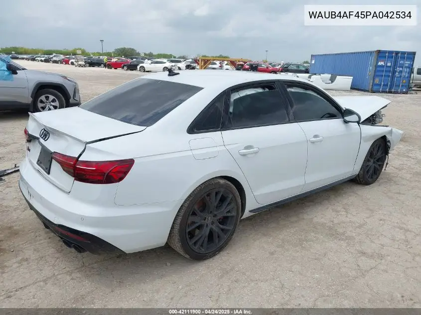 2023 Audi S4 Premium Plus Tfsi Quattro Tiptronic VIN: WAUB4AF45PA042534 Lot: 42111900