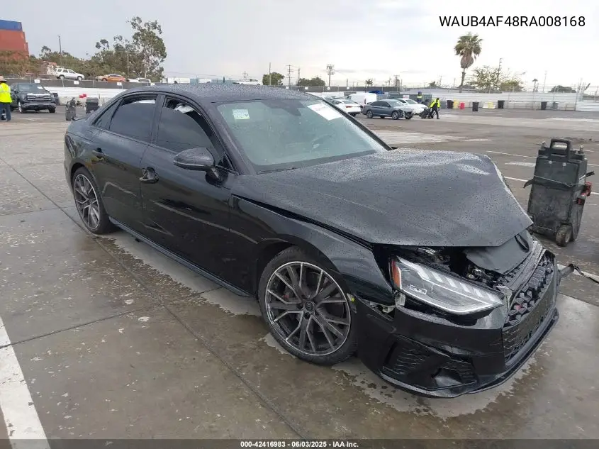 2024 Audi S4 Premium Plus Tfsi Quattro Tiptronic VIN: WAUB4AF48RA008168 Lot: 42416983