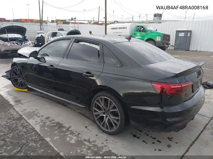 2024 Audi S4 Premium Plus Tfsi Quattro Tiptronic VIN: WAUB4AF48RA008168 Lot: 42416983