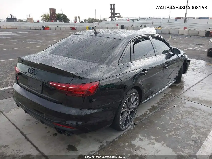 2024 Audi S4 Premium Plus Tfsi Quattro Tiptronic VIN: WAUB4AF48RA008168 Lot: 42416983