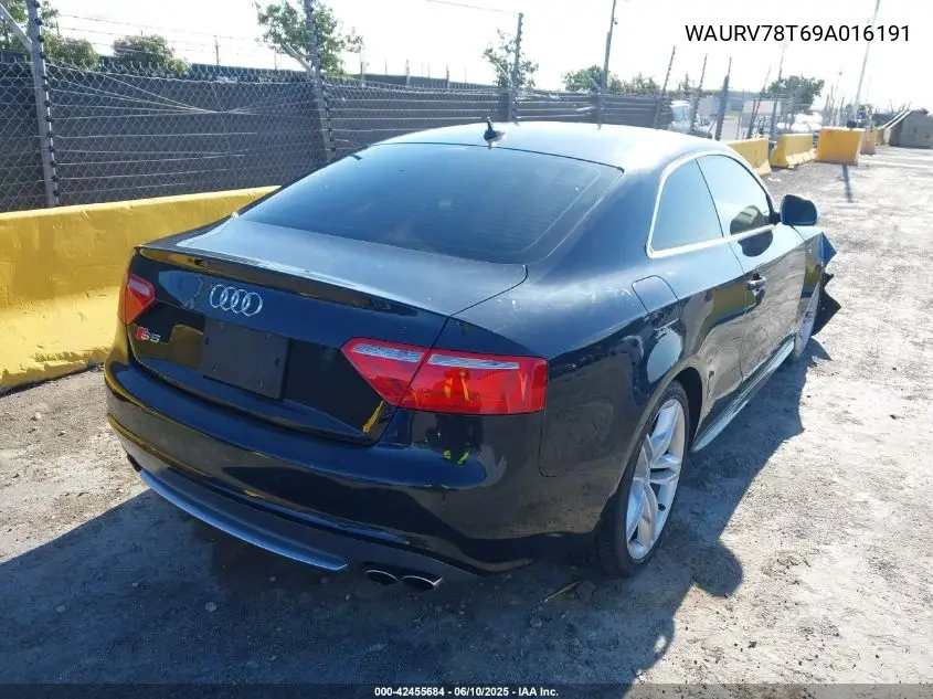 2009 Audi S5 4.2L VIN: WAURV78T69A016191 Lot: 42455684