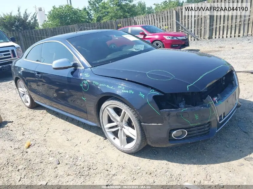2010 Audi S5 4.2 Premium Plus VIN: WAUVVAFR2AA044190 Lot: 42563669