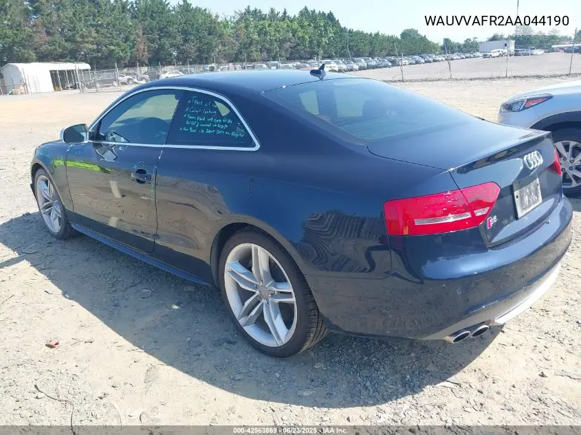 2010 Audi S5 4.2 Premium Plus VIN: WAUVVAFR2AA044190 Lot: 42563669