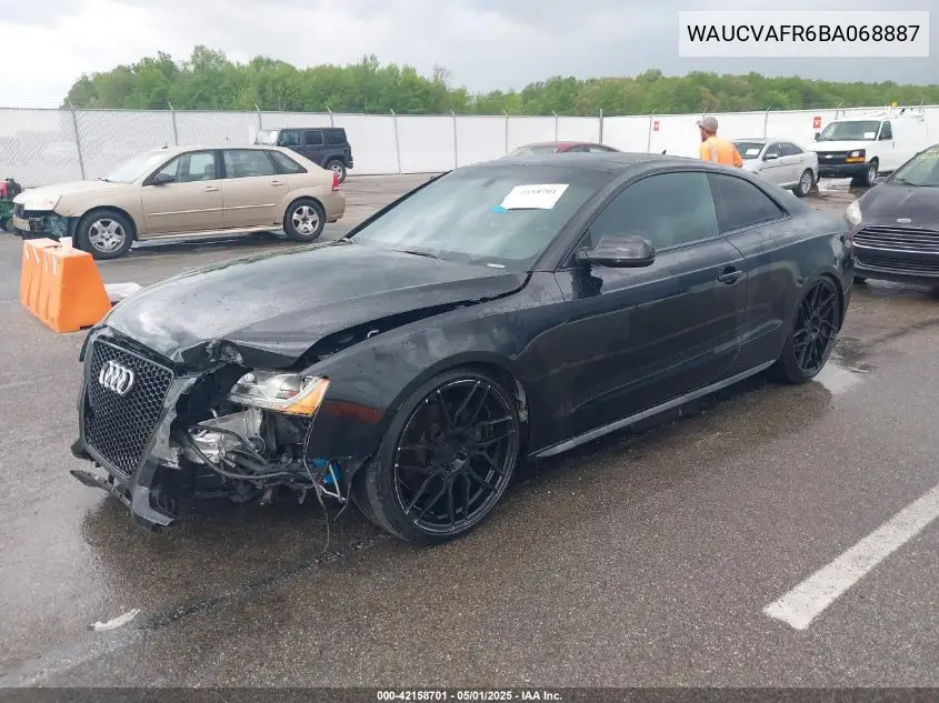 2011 Audi S5 Premium Plus VIN: WAUCVAFR6BA068887 Lot: 42158701