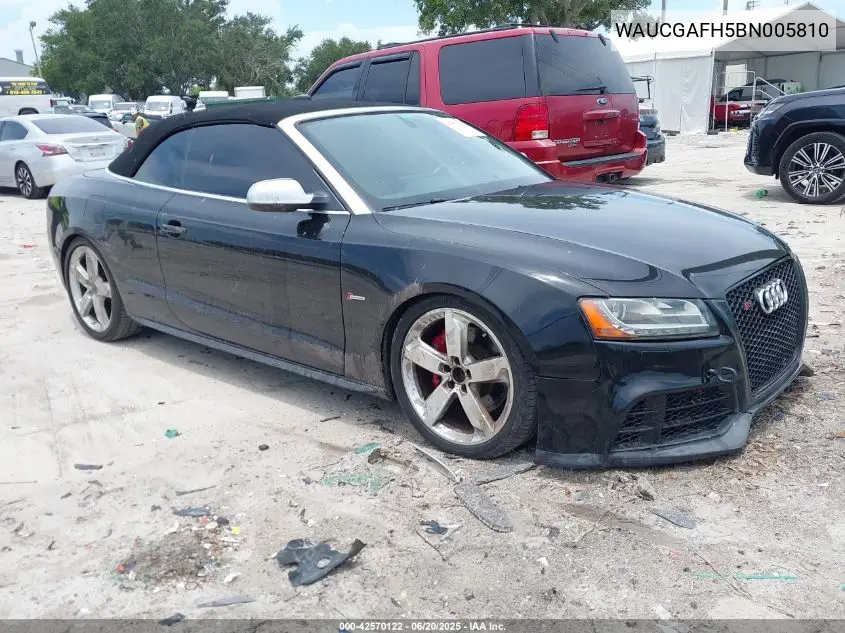 2011 Audi S5 3.0 Premium Plus VIN: WAUCGAFH5BN005810 Lot: 42570122
