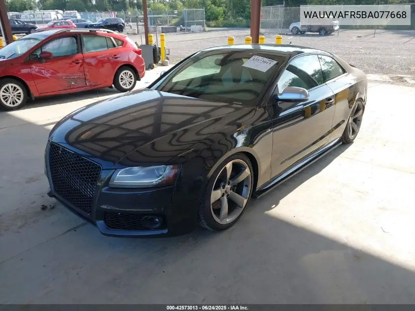 2011 Audi S5 4.2 Premium Plus VIN: WAUVVAFR5BA077668 Lot: 42573013