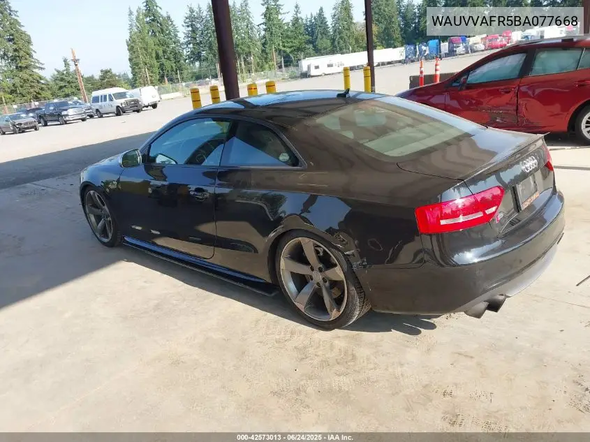 2011 Audi S5 4.2 Premium Plus VIN: WAUVVAFR5BA077668 Lot: 42573013