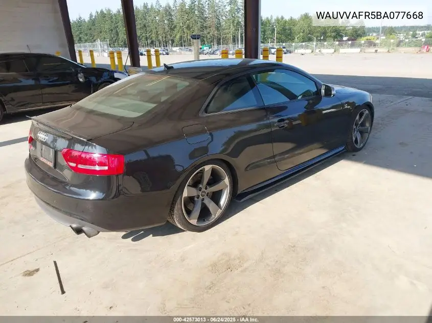 2011 Audi S5 4.2 Premium Plus VIN: WAUVVAFR5BA077668 Lot: 42573013