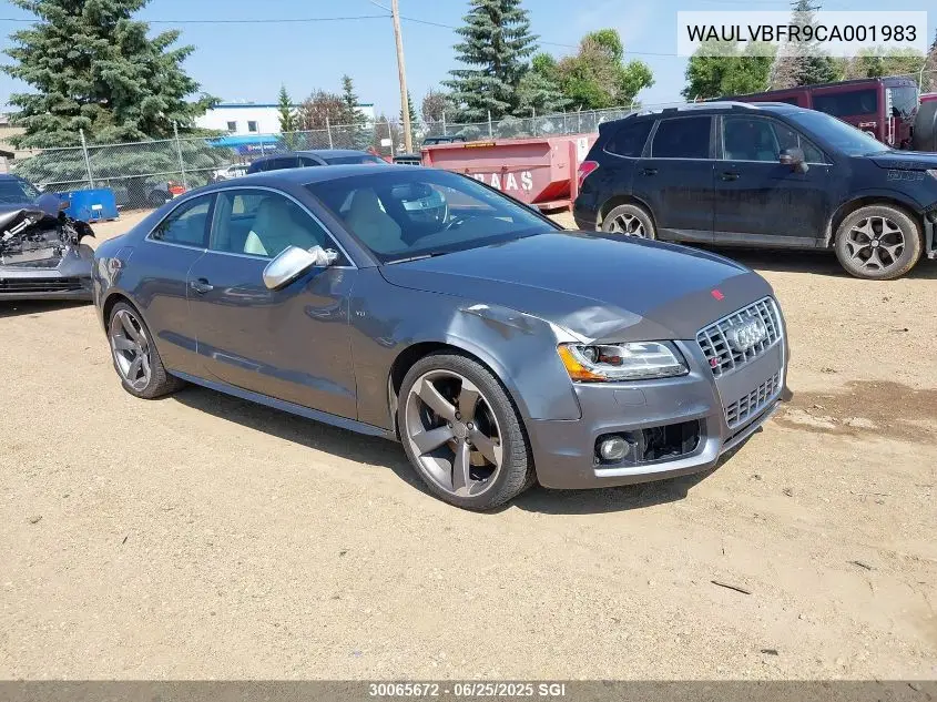 2012 Audi S5 Premium VIN: WAULVBFR9CA001983 Lot: 30065672