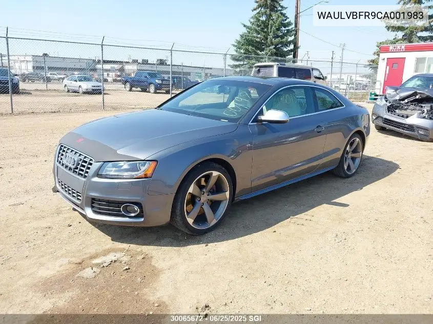2012 Audi S5 Premium VIN: WAULVBFR9CA001983 Lot: 30065672