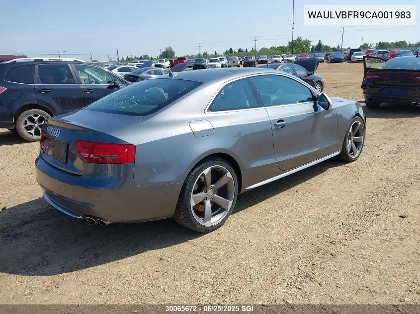 2012 Audi S5 Premium VIN: WAULVBFR9CA001983 Lot: 30065672