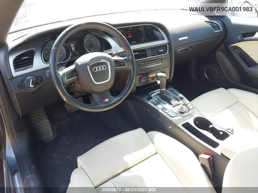 2012 Audi S5 Premium VIN: WAULVBFR9CA001983 Lot: 30065672